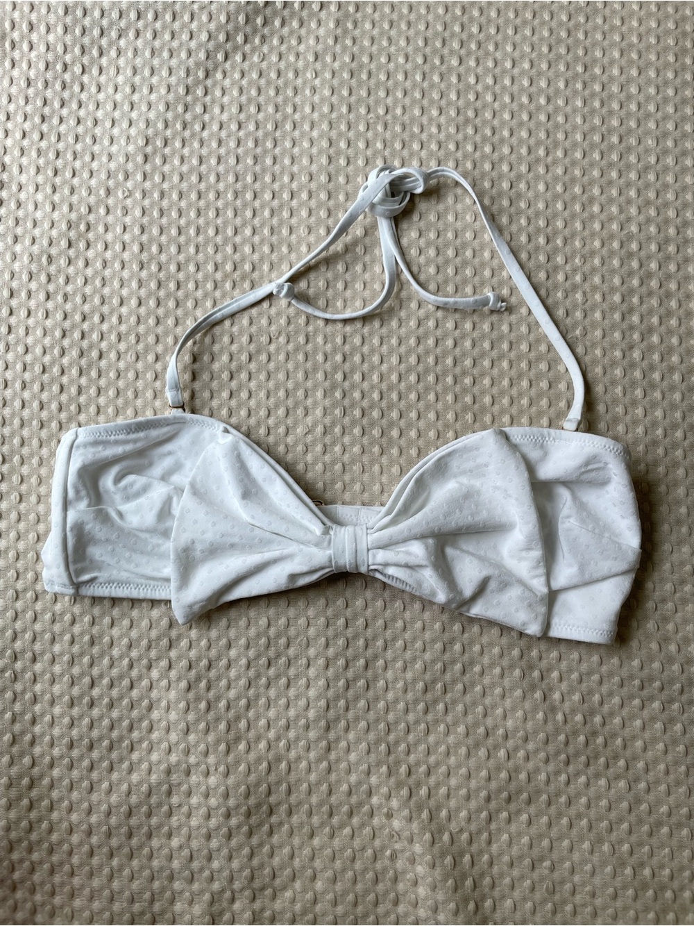 Victoria’s Secret White Bow Bandeau Bikini Top